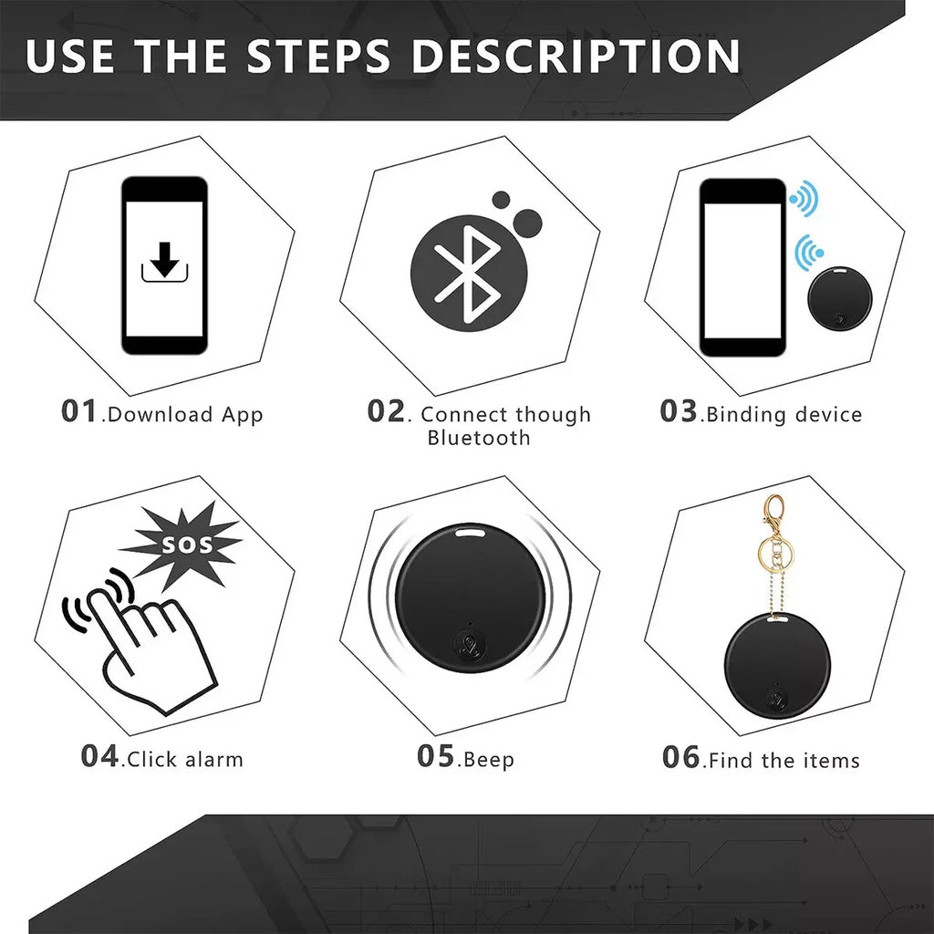 Bluetooth Mini GPS Tracking Air Key Tag Child Pet Finder