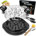 3 - in - 1 Pro Chicken Shredder Tool Twist - Large Meat Shredder with Cleaning Brush, Tong & Fork - Heat Resistant, Dishwasher Safe & anti Slip 